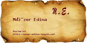 Mózer Edina névjegykártya